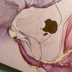 Beautiful white gold and diamond drop necklace